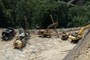 excavators and drills resting on a Sunday