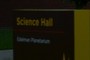Science Hall sign.