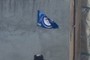Winnipeg Jets flag on crane