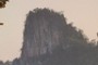 limestone mountains shooting straight up in the air
