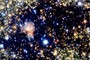blue dots and orange dots. 