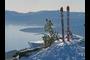 Skis on the summit