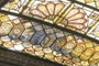 Splendid painted glass peacocks