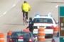 Why did the officer cross the road?