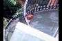 Red bricks on the patio.