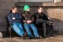 3 on a bench