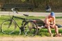 man with bike
