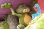 strugglin' frog...