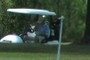 Golfer in Cart