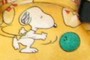 Snoopy goes bowling.