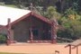 Marae -meeting House  @ devonport.Traditional Wood carving entrance.