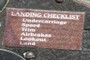 Schweizer 1-23 landing checklist placard
