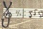 Music notes with clef del sol