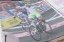 Eros Capecchi, winner of the stage, while crossing the finish line