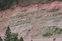 Eastward dipping strata of the Amsden Formation