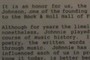 nomination of Johnnie Johnson