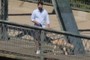 Dude with a dog...