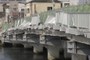 broken bridge by drawback of a tsunami